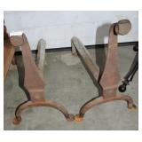 Pair of iron andirons Pair of iron andirons