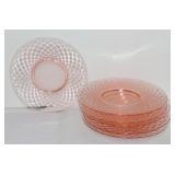 Pink depression glass lot of 6 - 8" plates Pink depression glass lot of 6 - 8" plates