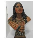 Ceramic Indian bust, some losses, 18" Ceramic Indian bust, some losses, 18"