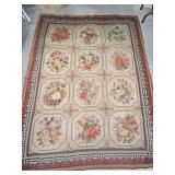 Victorian rug with burlap back, 76"x58" Victorian rug with burlap back, 76"x58"