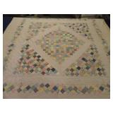 Antique quilt, 79"x76", wear Antique quilt, 79"x76", wear