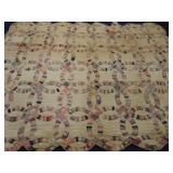 Antique quilt, 83"x62", staining Antique quilt, 83"x62", staining