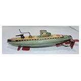 San Japan tin lithograph SSN25 tin wind up ship