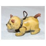 Japan tin lithograph dog wind up toy, works, 3"