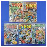 Marvel lot of 5 Thor comic books, 238, 256,