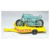 Lesney Matchbox Honda trailer and motorcycle