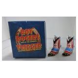 Roy Rogers pair of cowboy boot shakers, NIB
