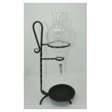 Vintage etched glass wine aerator with