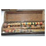 Wooden croquet set with carrying case