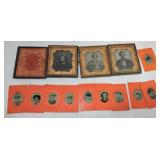 Lot of daguerrotype and tintype pictures