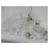 Lot of clear glass and stemware, various condition