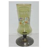 Hawkes signed beer glass with sterling silver foot