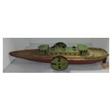 Bettsy Green No. 165 tin paddle wheel ship,