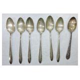 Sterling silver lot of 7 teaspoons, 6.6 ozt