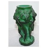 Malachite nude lady vase, 5"