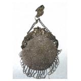 German silver beaded purse