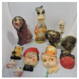 Chalkware lot of 10 pieces