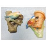 Czechoslovakia lot of 2 bird wall pockets