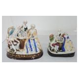 Lot of 2 Staffordshire figural diesk stands,
