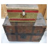 Lot of 2 doll trunks