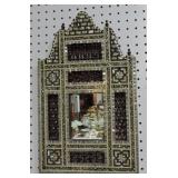 MOP and beaded wall mirror, 18 1/2"x11"