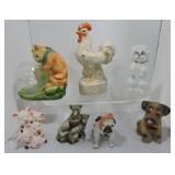 Lot of 7 animal figures, 5" to 10 1/2", various