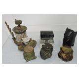 Lot of 6 inkwells, various condition