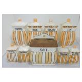 9 piece canister set, various condition