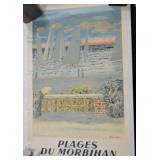 Plages Du Morbihan travel poster, tattered edge,