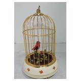 German musical bird cage with bird, non working,