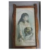 1895 framed calendar, some losses