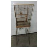Bird cage and stand, 44"h