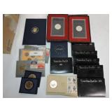 Lot of assorted US Mint proof sets, 2 brown Ikes,