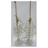 Pair of crystal lamps with prisms