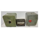 Lot of 3 metal banks