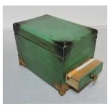 Mechanical wooden box cigarette dispenser