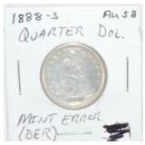 1888-S Liberty Seated quarter, AU58