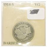 1914-S Barber quarter, VG