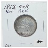 1853 Bust quarter, AU