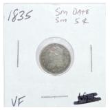 1835 Bust half dime, VF
