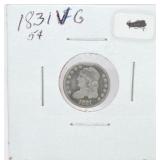 1831 Bust half dime, VG