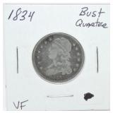 1834 Bust quarter, VF