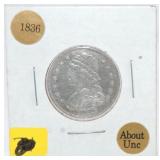 1836 Bust quarter, AU