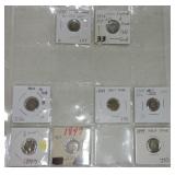 Lot of 8 Liberty seated half dimes 1838-49