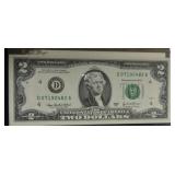 Lot of 5 - 2003 $2 FRN CU