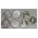 Lot of 4 silver eagles, 2006 Franklin proof