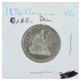 1876-CC Bust quarter, VG