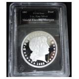 1882 Pattern coin replica 'Shield Earring' Morgan,