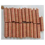 Lot of 21 rolls Lincoln wheat cents