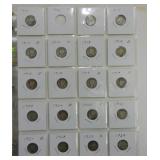 Mercury dime binder 1916-45, 78 coins, no 1916-D